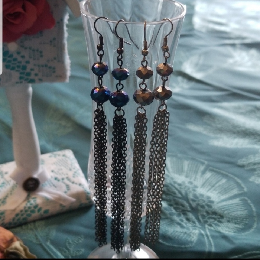 Two sets Chain Dangle Earrings